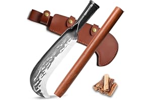 ECODIGILIFE Machete for Yard Work Billhook Sickle Knife Brush Clearing Sickle Knife with Sheath - Perfect Brush Axe for Survival Cut Machete,Ideal for Camping,Gardening, Land Management,