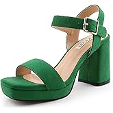 JOY IN LOVE Women's Chunky Platform High Heels Ankle Strap Block Heel Sandals