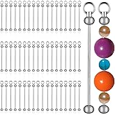 Olutacot 55 pcs Blank Beaded Keychain Bars DIY Keychain Accessories Metal Beaded Keychain Detachable Key Chain for Pendant DIY Crafts Jewelry Making Gift