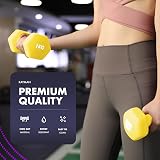 KAYMAN Neoprene Dumbbells 1-10kg Set Anti-Slip Grips with Poster view 3