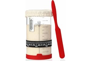 INOBYO Sourdough Starter Jar, 24 OZ Wide Mouth Sour Dough Starter Jars Glass, Sourdough Starter Kit, Sourdough Bread Baking Supplies for Beginners and Pro, 1 Pack