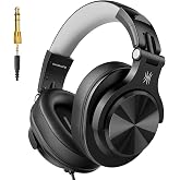 OneOdio A71D Wired Over-Ear Headphones, Hi-Res DJ Studio Headphone | Foldable monitor design with 3.5/6.35mm plugs for DJing, recording, podcasting, mixing, PC listening and guitar amps.