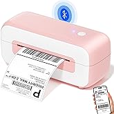 Phomemo Label Printer - 4x6 Thermal Printer for Small Business & Shipping Package, Bluetooth Shipping Label Printers Compatible with Android & iOS,Widely Used for Amazon, Ebay, Shopify, UPS- Pink