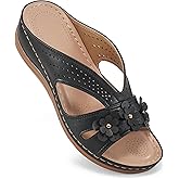 Ecetana Sandals for Women Wedge Shoes: Slip On Dressy Summer Comfortable Slides Sandals 2026 Casual Memory Foam Platform Shoes