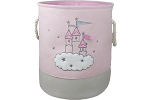 KUNRO Large Sized Round Storage Basket Organizer Bin Laundry Hamper for Nursery Clothes Toys