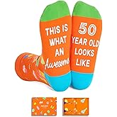 Birthday Socks for Women - Gifts for 45th 50th Year Old Female Man, Sock for Mom Dad Wife