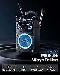 Moukey Karaoke Machine, 10" Woofer Portable PA