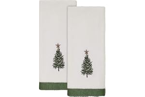 Avanti Linens - Fingertip Towels, Soft & Absorbent Cotton, Ideal Christmas Decorations, Set of 2 (Trees Collection)