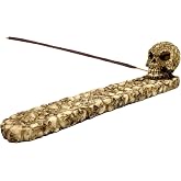 Gothic Incense Holder for Sticks Skull Incense Burner with RGB Lights – Gothic Catacomb Design with Detailed Skulls, Ash Catcher Tray, Glowing Skull Face – Halloween Decor & Gift for Horror Fans
