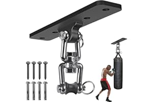Kipika Heavy Bag Hanger Wall Mount Punching, Rotatable Heavy Duty Boxing Bag Bracket for Home Gym Indoor, Adjustable Length for Kickboxing Bag, Muay Thai Bag,Speed Bag
