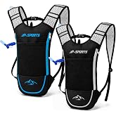 2-Pack Hydration Backpack with 2L Bladder for Hiking Running Cycling | Ultra-light 0.37 lbs, leak-proof 2L bladder, breathable mesh, reinforced straps, 3 pockets 2-pack for hiking cycling running