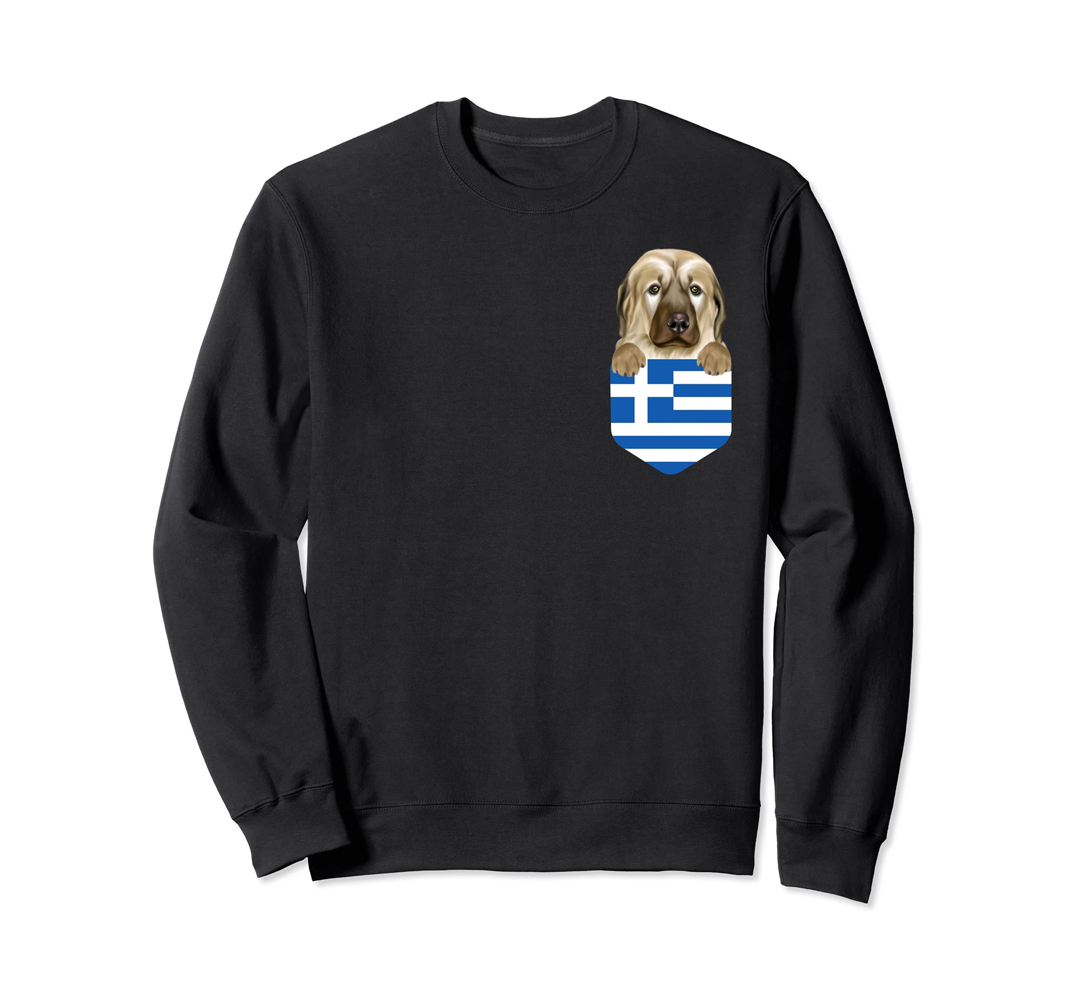 Greece Flag Anatolian Shepherd Dog Dog In Pocket Sweatshirt