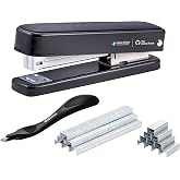 Bostitch Titan Heavy Duty 50 Sheet Stapler, 1750 Staples Included, Black | 3% of Net Sales to Cancer Research, Jam-Free Technology, Standard &amp; Extended Staples, Ergonomic Push-Style Remover