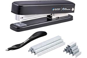 Bostitch Titan Heavy Duty Metal Stapler, 50 Sheet Capacity with 1250 Staples and Ergonomic Staple Remover, Jam Free Stapling, Full Strip Stapler for Desk, Office and Classroom, Black