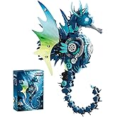 GHQYTPR Mechanical Seahorse Building Set Steampunk Ocean Animal Model Kit Articulated Sea Creature Construction Toy Gift for Marine Life Enthusiasts for Adults Teens 1003 Pieces