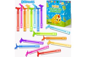 KANNOVE Goodie Bag Fillers for Toddlers, 32 Pack Dinosaur Mini Bubble Wands Party Favors Supplies Non Candy Easter Basket Stuffer for Kids, Small Boys Girl Prizes Treats for Party Classroom Birthday Camping