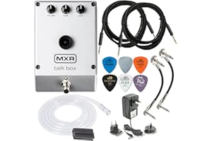 MXR M222 TALK BOX Effects Pedal Voicebox for Guitar, Keyboard and other instruments with Tonebird 2- Cable, Dunlop Picks, 2- MXR Patch Cable Bundle