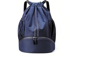 Sports Drawstring Backpack – Water-Resistant Gym Bag with Shoe Compartment | Lightweight String Swim Bag for Men & Women