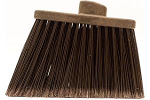 SPARTA Plastic Broom Head, Angled, Flagged for Small Debris Indoor, Outdoor, Home, Restaurant, Lobby, Office, 12 Inches, Brow