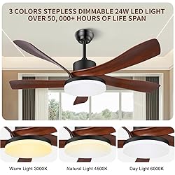 ODUFO 56 Inch Ceiling Fans with Lights and