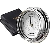 Tabic Traditional Tide Clock: Heavy Brass, Chromium-Plated (0.5 kg), Nautical Elegance, Handmade in England&mdash;Perfect for Fishing Tides, Durable Design