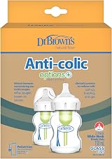 Dr Brown's Options+ 150ml Twin Pack Glass Bottles Natural Flow Wide-Neck view 2