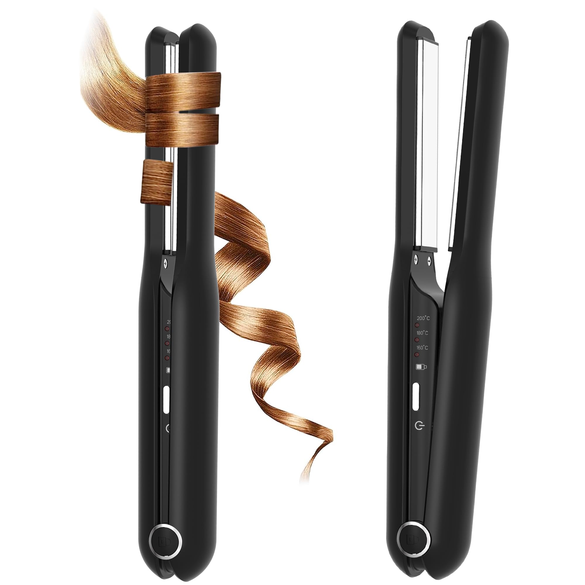 Cordless Hair Straighteners, UKLISS Portable Hair Straighteners and Curlers, Mini Ionic Wireless Straightener for Travel - Quick Styling, Suitable Long and Short Hair, 4000mAh