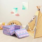 BEJOY Kids Sofa Bed 2-in-1 Unicorn Toddler Couch Convert to Lounger view 5