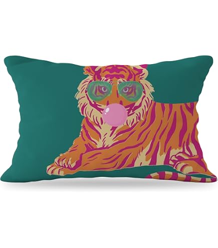 Pink and Orange Tiger Throw Pillow Covers,Coquette Trendy