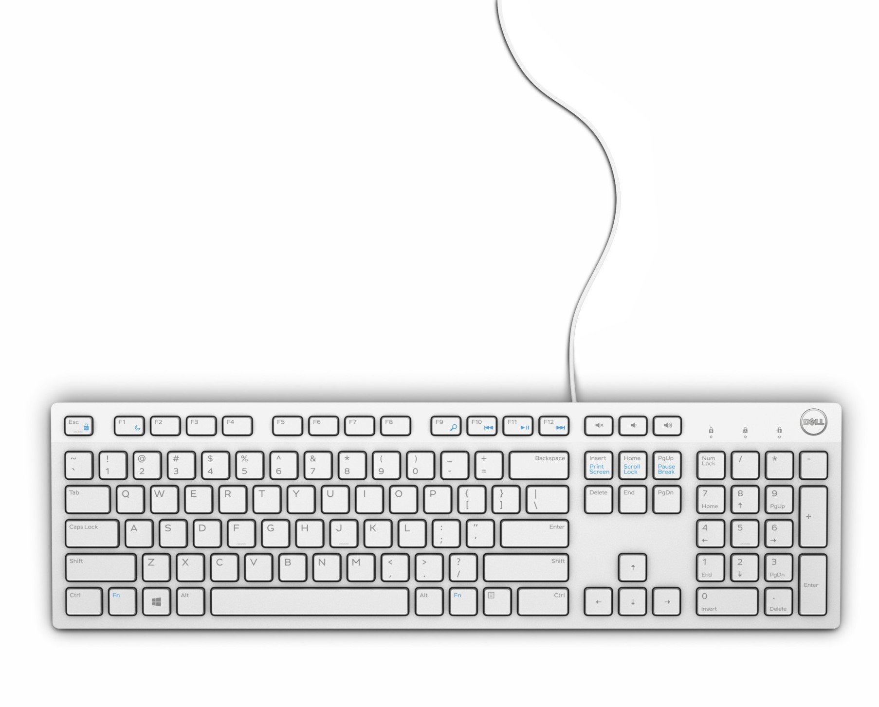 Dell KB216 USB QWERTY Keyboard US International White – Keyboard (Standard, Wired, USB, QWERTY, White)