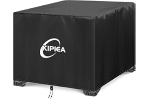 Kipiea Fire Table Covers, Waterproof Square Fire Pit Cover, Heavy Duty Outdoor Firepit Covers with Anti UV and No Tears, No F