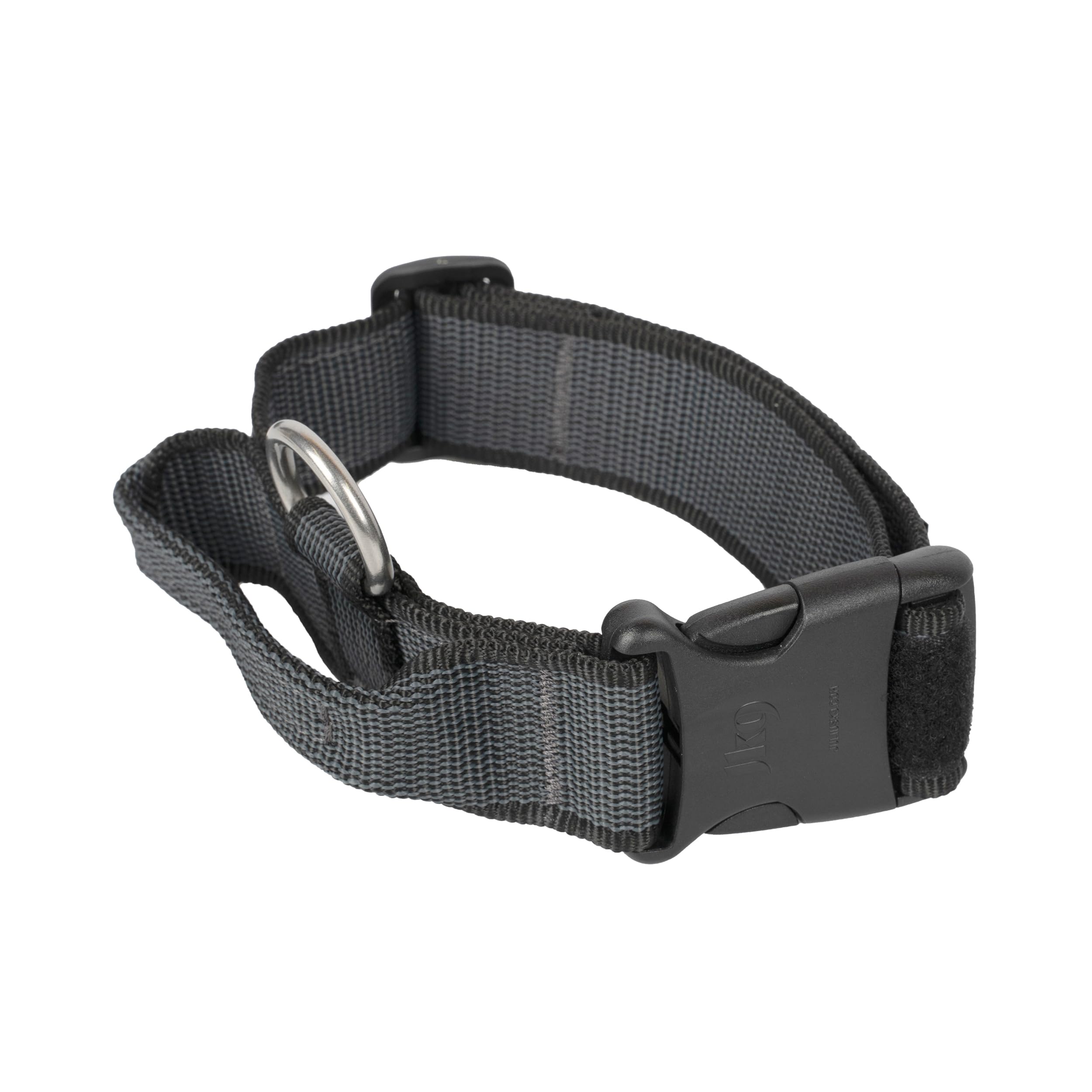 Julius-K9 Color and Gray Collar with Handle and Interchangeable Patch, 40 mm (38-53 cm), Black-Gray — image 1