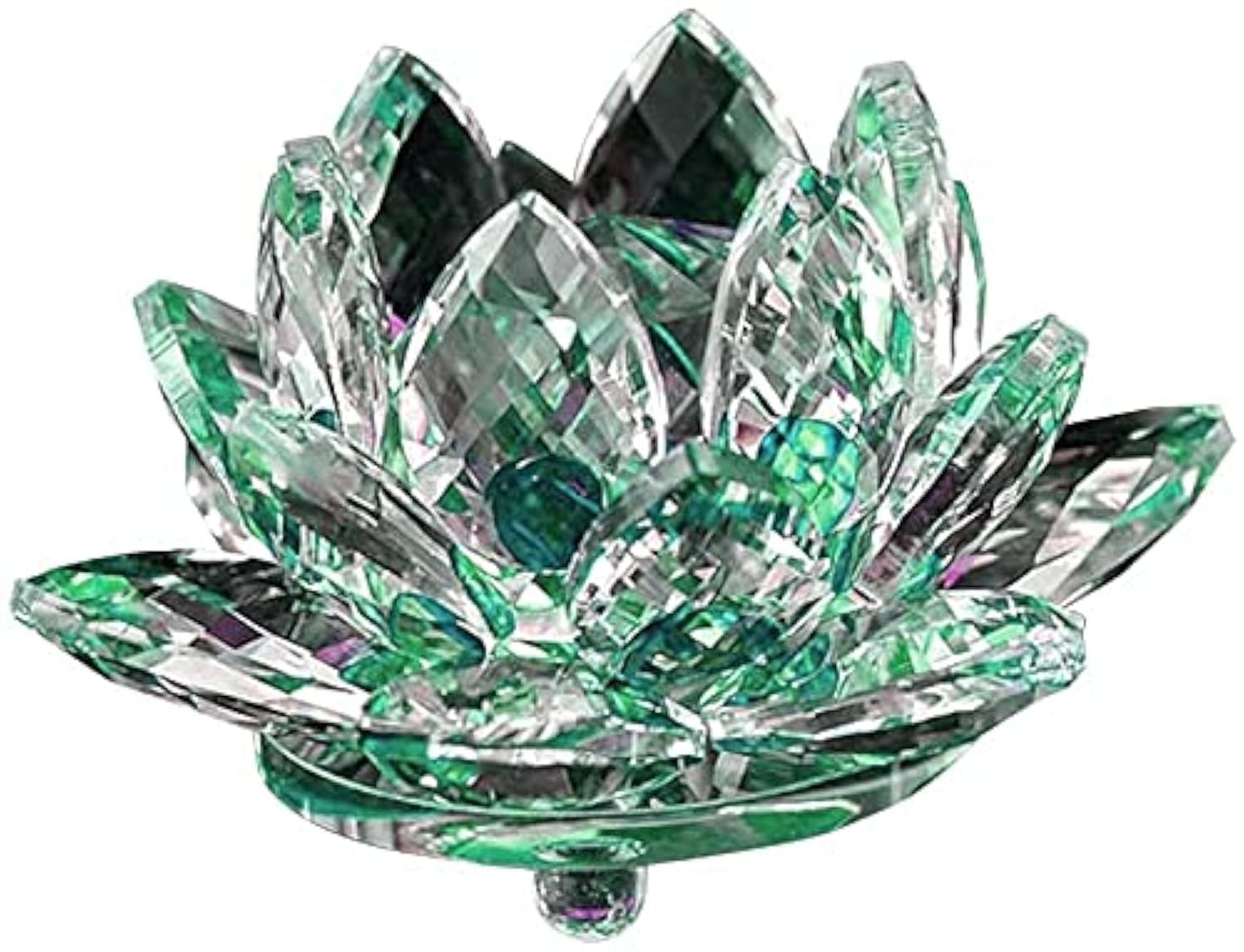 LATRAT Home Accessories Lotus Crystal Glass, Crystal Glass Lotus Flower Buddhist Candle Holder, Decorations Tea Light Energy Saving Waterproof Unique Shape Green