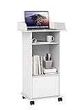 Qriocioa Podium Stand with Wheels Wooden Lectern