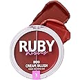 Ruby Kisses Duo Cream Blush, Smooth, Natural-Looking, Long-Lasting Face Makeup Blush for Cheeks, Lips, and Eyes, Buildable and Blendable, Infused with Green Tea, Aloe Vera Extract, and Hyaluronic Acid