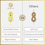 SHATCHI Birthday Number 8 Candle Gold Cake Topper Party Decor 4.5 x 3 x 1 cm view 4