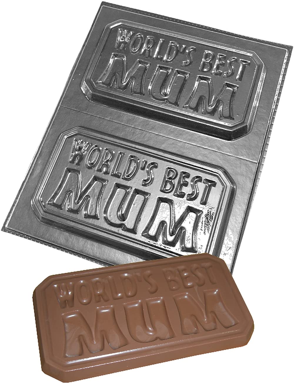 dennycraftmoulds.co.uk Worlds Best Mum Chocolate Bar Moulds Reusable Plastic Molds Make 100g Bars, Transparent (4352)