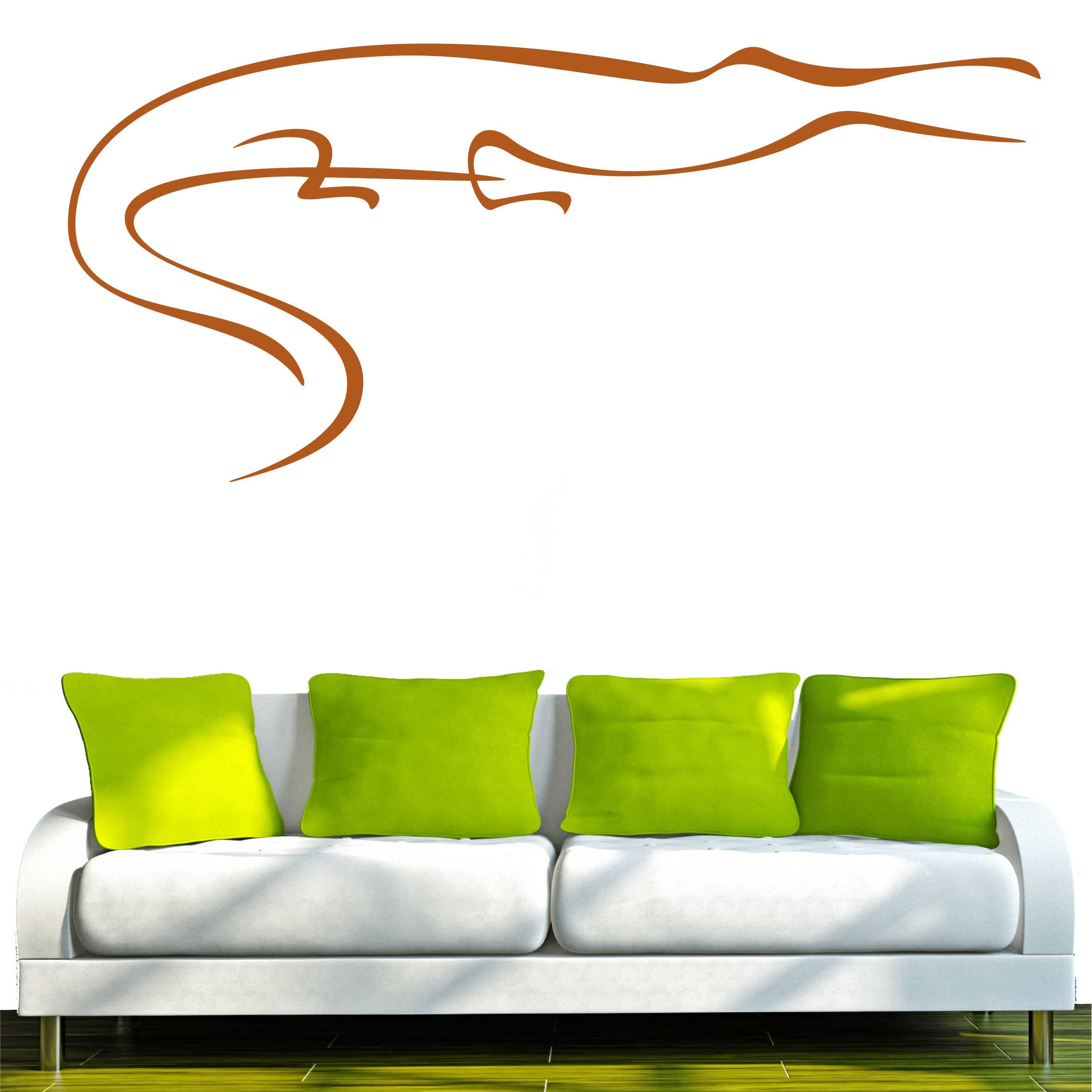 INDIGOS 4051095816553 Childrens Wall Stickers – D256 Dangerous Alligator Crocodile Tribal Sticker, Hazelnut Brown, 80 x 36 x 1 cm