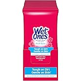 Wet Ones Antibacterial Hand Wipes, Fresh Scent, 20 Wipes (Pack of 10) | Travel pack hand sanitizer wipes, Made with aloe, Hypoallergenic, Paraben free, No sticky residue