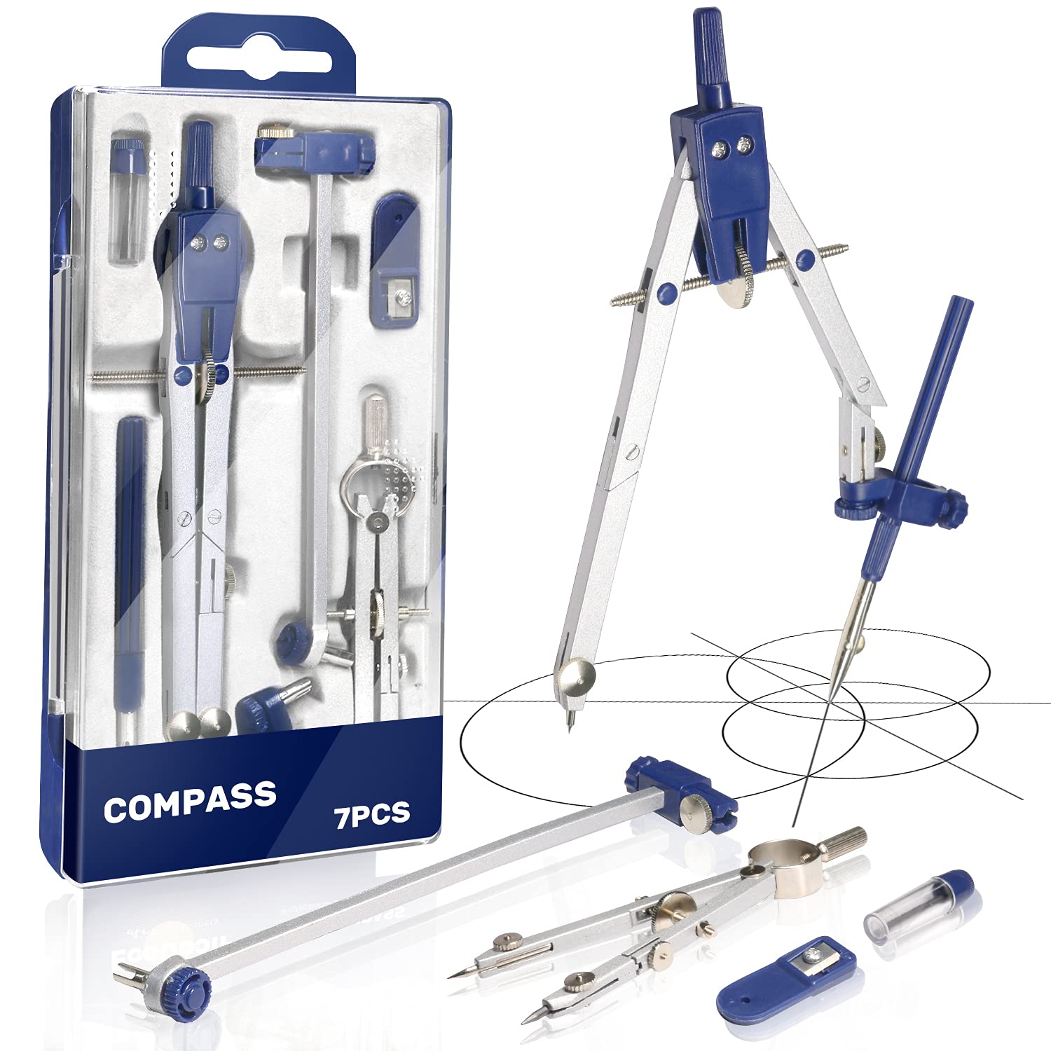 Mua Compass for Geometry large, Professional Drawing Compass Metal ...