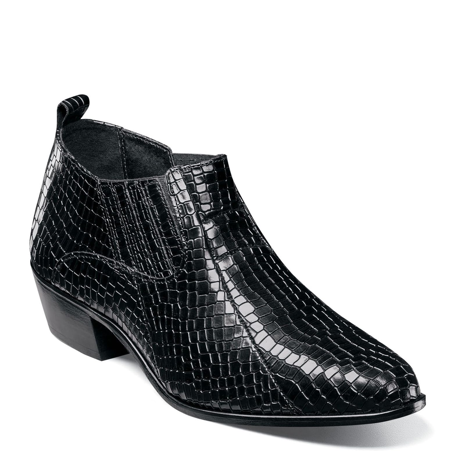 Stacy Adams Mens Sandoval Heeled Ankle Boot, Black, 13 US