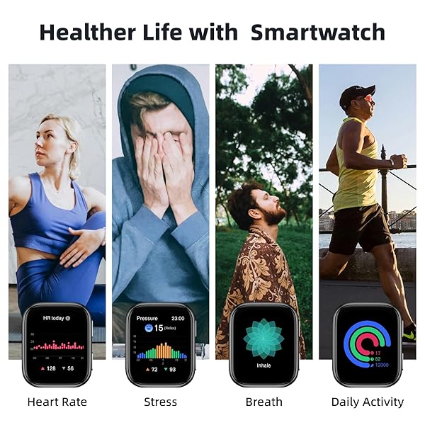 SMART WATCH, 1.95″ BLOOD PRESSURE SMART WATCH WITH AIR PUMP CUFF, BLOOD PRESSURE MONITOR WATCH WITH SLEEP HEART RATE MONITOR, PEDOMETER, BLOOD PRESSURE WATCH SUPPORTS DATA SHARING, REMINDER MONITORING