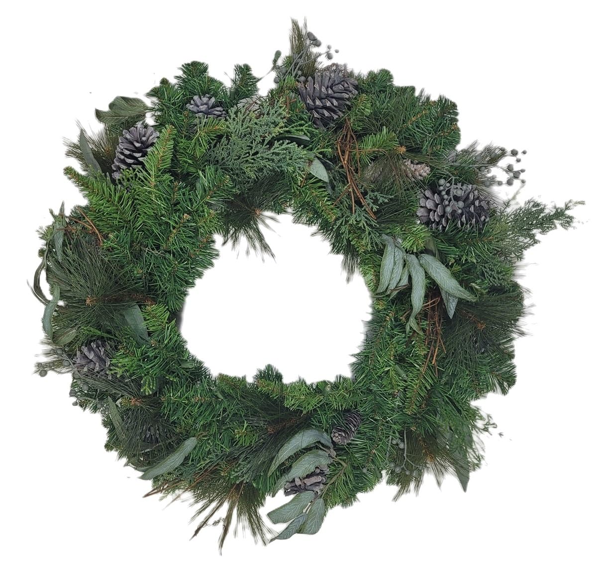 Photo 1 of 30-In Pre- Artificial Natural Christmas Wreath 50 LED Lights Battery Operated