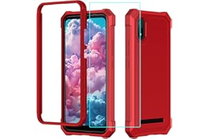 Lozeguyc for Cloud Mobile Stratus C8 Case with Screen Protector,Full Body Protection Front PC Back Soft Silicone Bumper,Heavy Duty Protection Shockproof Phone Case for Cloud Mobile Stratus C8 Red