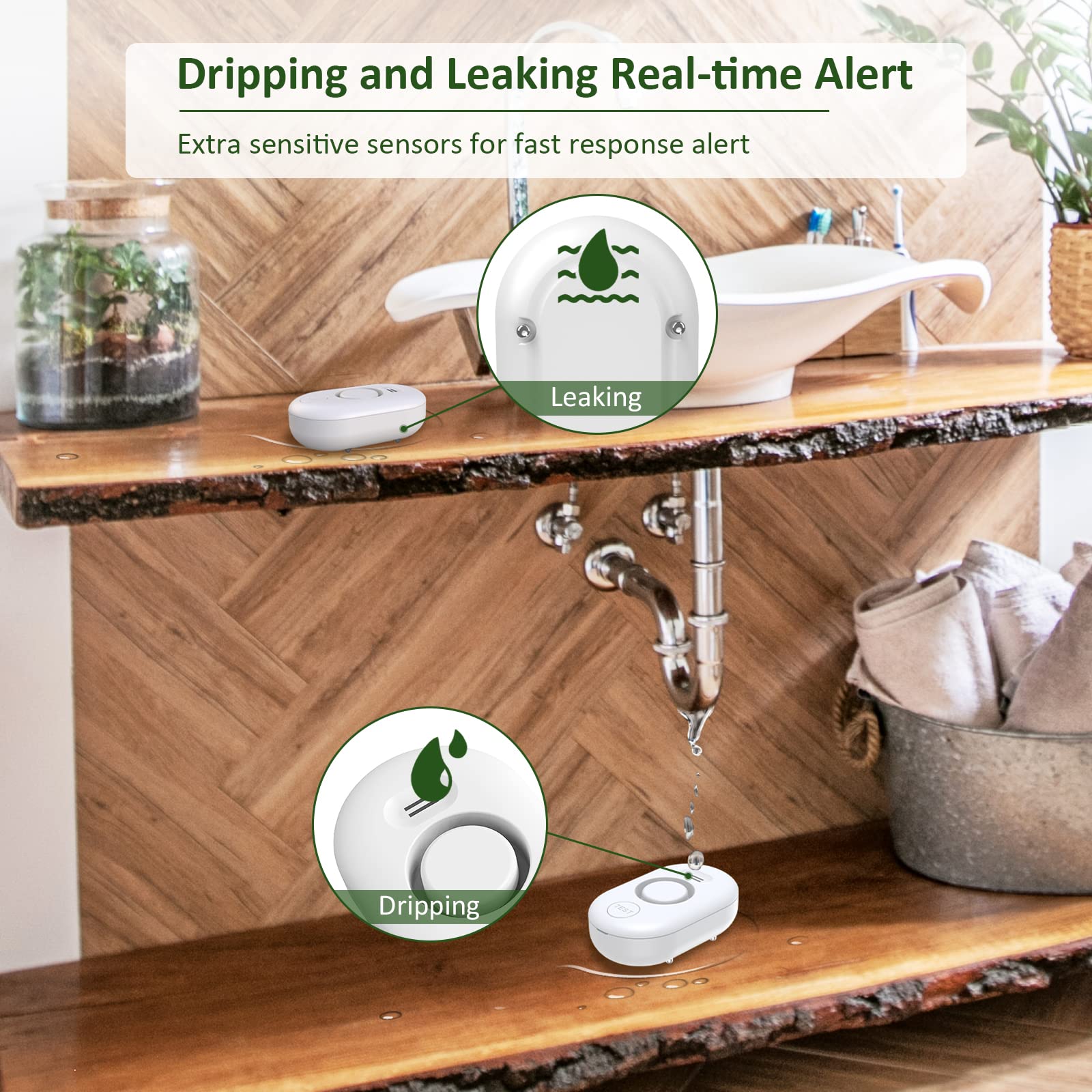 Mua Water Leak Detector Sensor Alarm: Home Water Flooding Monitor Smart ...