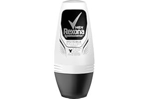 Rexona Men Invisible Black + White Roll‑On Deodorant 50 ml Effective Everyday Odor Control for Active Lifestyles Long‑Lasting