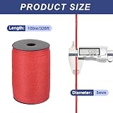 Sourcing Map 5mm Polypropylene Rope 100m Red Braided Camping Utility Cord view 2