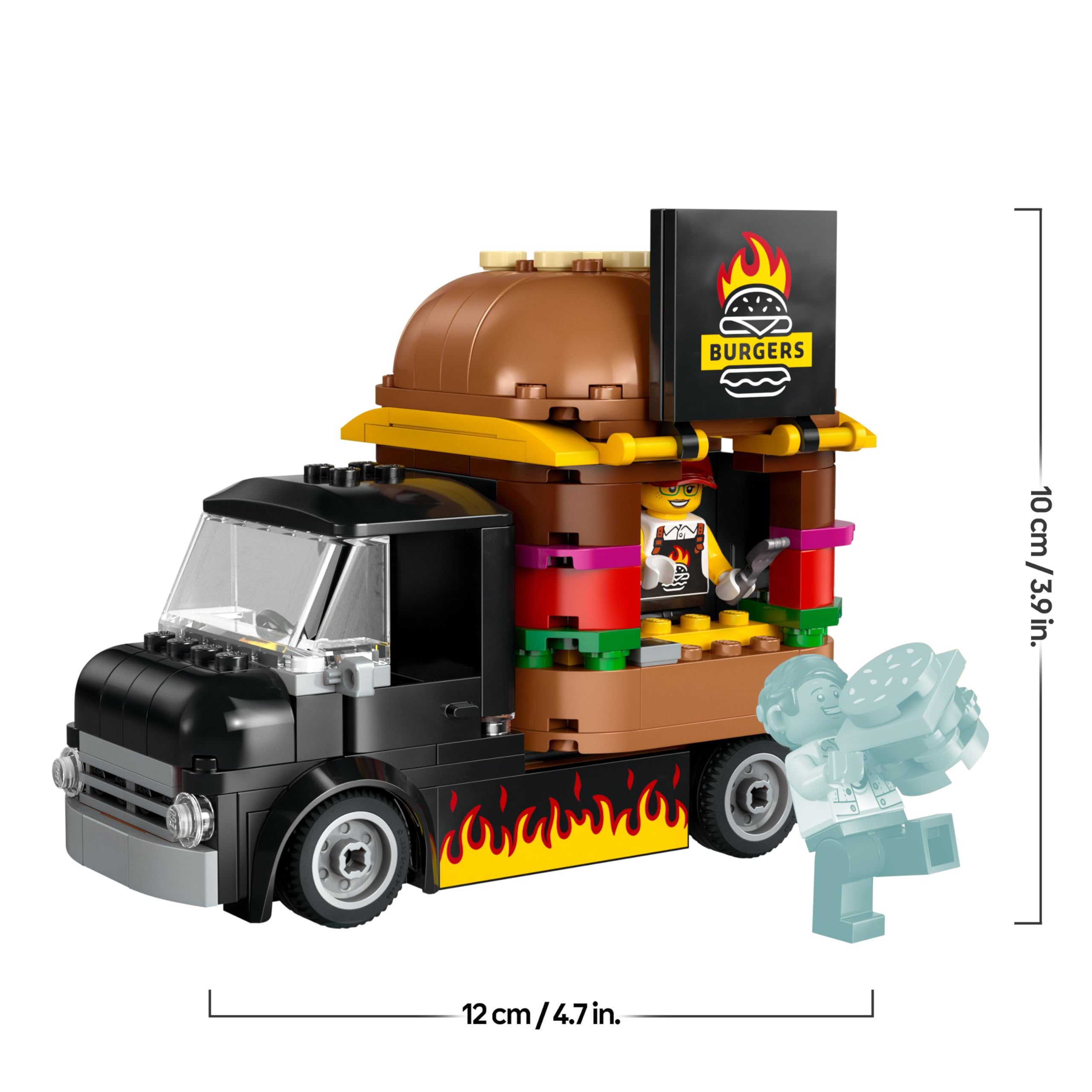 LEGO City Burger Van, Food Truck Toy for 5 Plus Year Old Boys & Girls, Vehicle Building Toys, Kitchen Playset with Vendor Minifigure and Accessories, Imaginative Play Gifts for Kids 60404 7