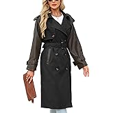 Bellivera Women's Trench Coat Long Loose Jacket Spring Fall Overcoat with Belt