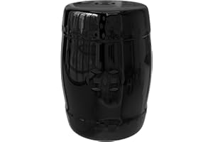 Red Lantern 18" Solid Black Porcelain Garden Stool
